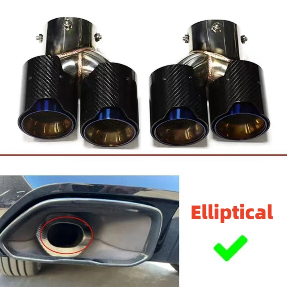 For BMW G20 G21 M340i G42 440i G22 M240i Dual Four Out M Exhaust Carbon Fiber Muffler Tip Exhaust System Nozzle Tailpipe 2020+