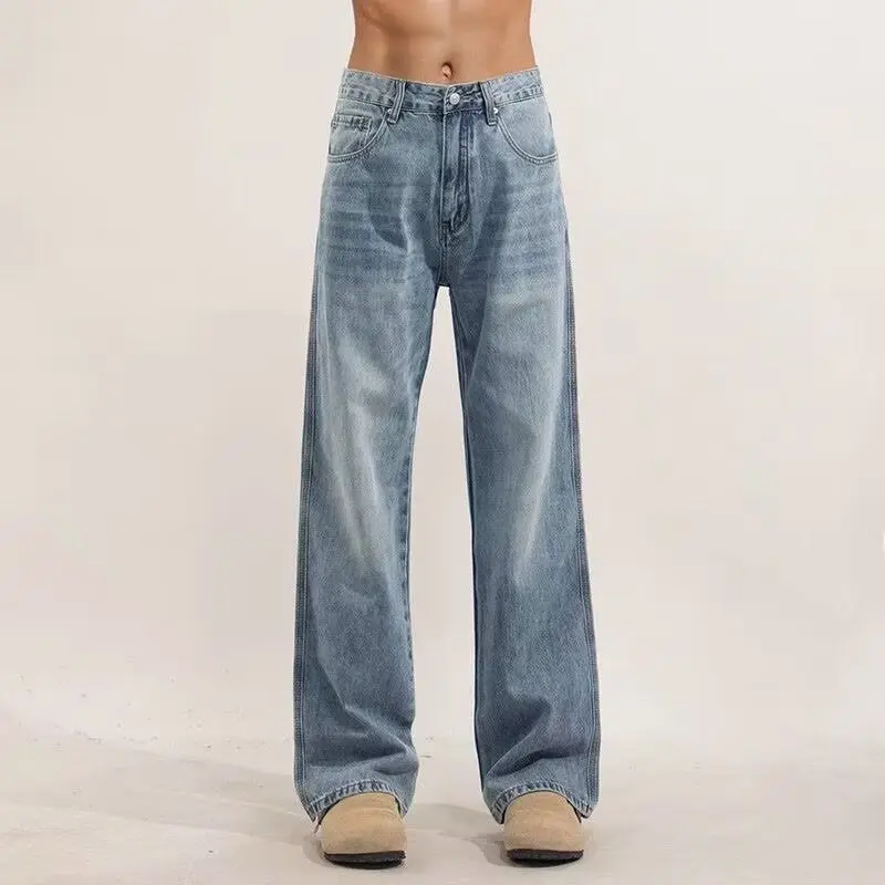 

Мешковатые джинсы для мужчин Y2K, уличная одежда, винтажные широкие джинсовые брюки, свободные джинсы в стиле хип-хоп Skater