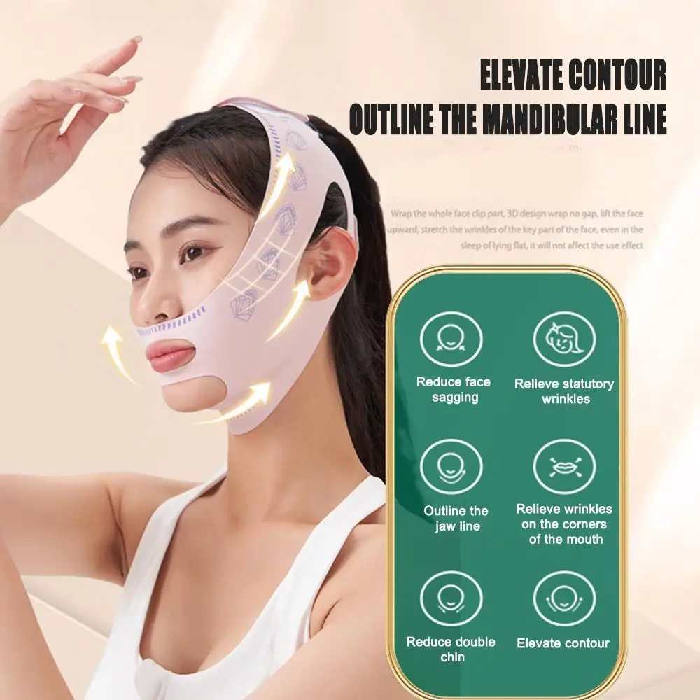 Breathable V Face Band Cheek Reduce Double Chin Lift Up Face Thin Mask V-Line Shaping Bandage Anti Wrinkle Face Bandage