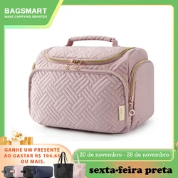 BAGSMART-Bolsa cosmética de grande capacidade para mulheres, bolsa de higiene pessoal com alça impermeável, estojos de maquiagem