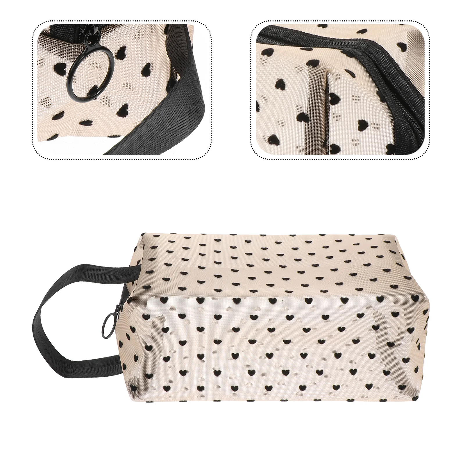 Sac maille maquillage voyage articles de toilette organisateur amour pochette Nylon Portable toilette fille