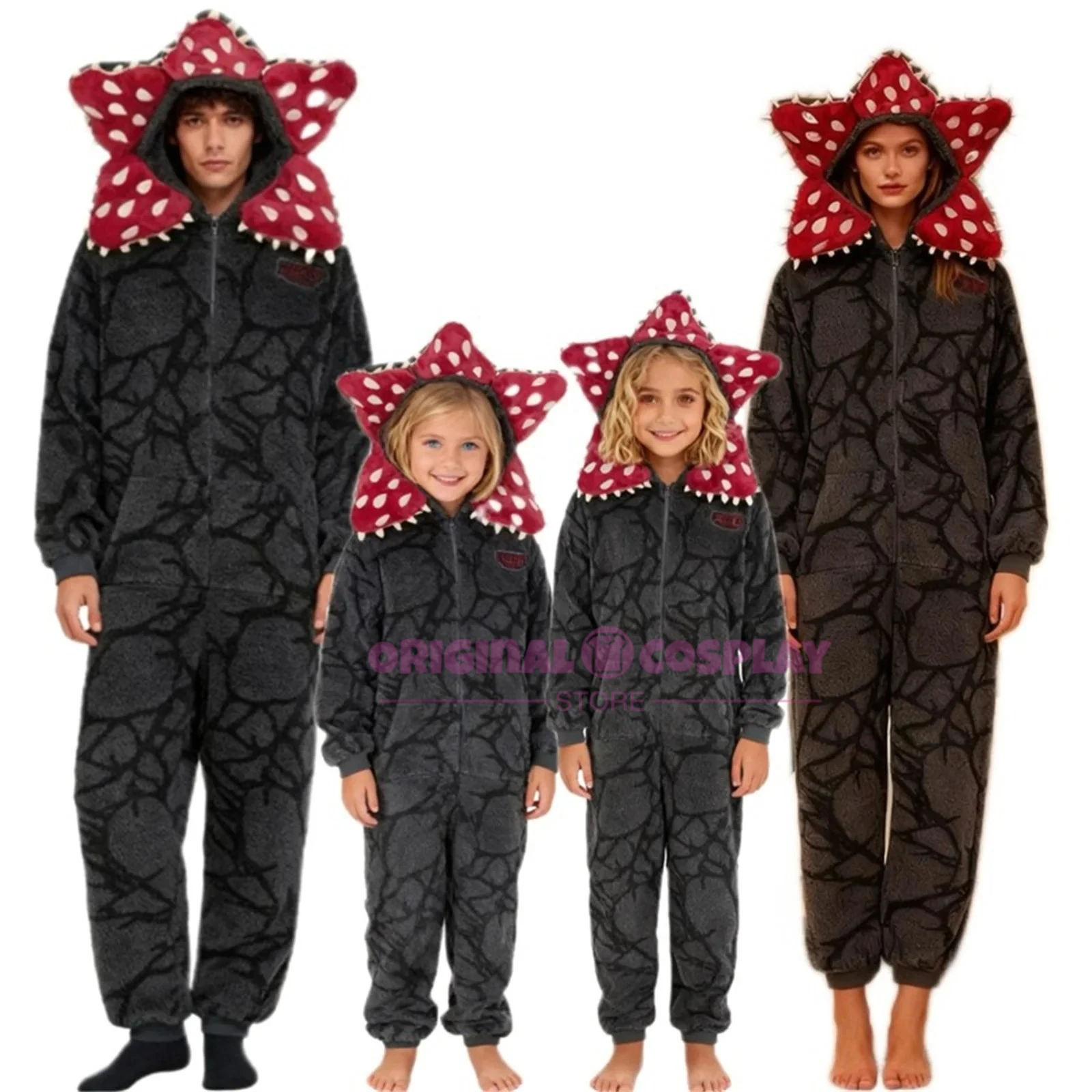 

Family Matching Cartoon Pajama Sets – Soft Adult & Kids Character Onesies for Festive Sleepover Parties family Cosplay