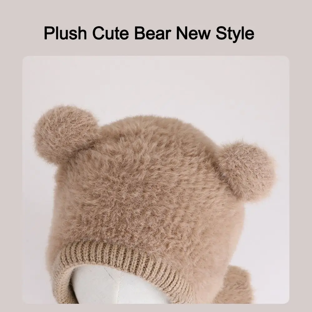 

Милый плюшевый пуловер, морозостойкая теплая ветрозащитная шапка для защиты ушей, шаль, Балаклава, шапки, осень-зима