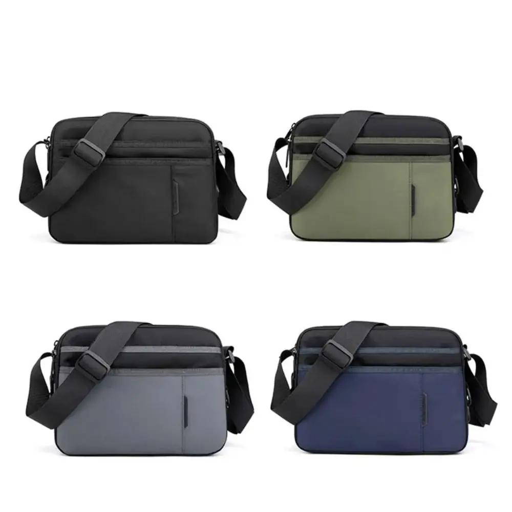 حقيبة كتف رجالية بكتف واحد ذات سعة كبيرة من القماش حقيبة ساعي البريد متعددة الوظائف متعددة الجيوب حقيبة كروس من النايلون