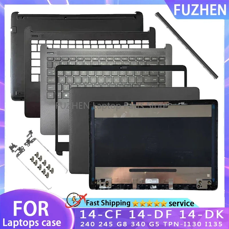 New For HP 14-CF 14-DF 14-DK 14-DP 14S-CR 14S-CF 240 245 G8 340 G5 TPN-I130 Laptop LCD Back Cover Bezel Palmrest Bottom Case