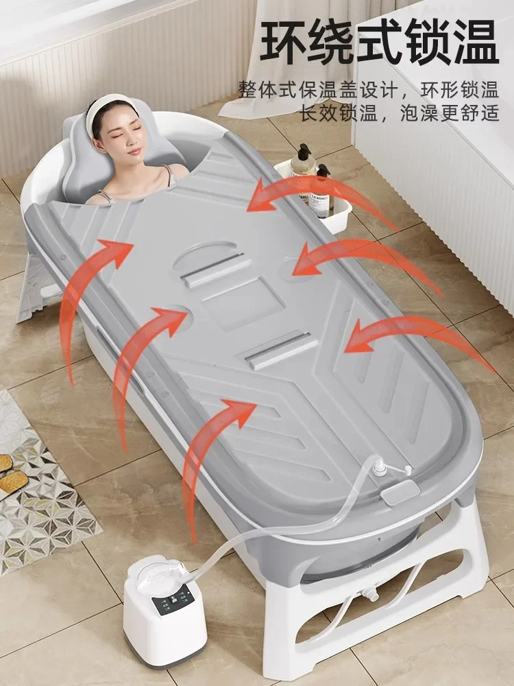 Foldable bathtub, fully automatic constant temperature bathtub, whole body sweat steam bathtub