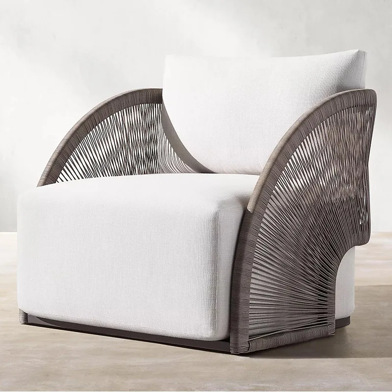 Nordic outdoor balcony rattan chair hotel courtyard garden villa leisure rattan sofa