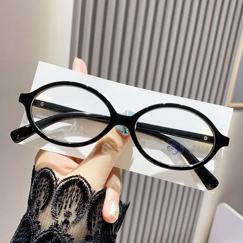 KLASSNUM Y2K نظارات شفافة النساء الرجعية البيضاوي الإطار مكافحة الضوء الأزرق النظارات نظارات السيدات الاتجاه الكمبيوتر العدسة 2025