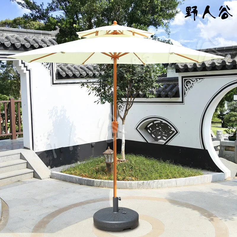 Outdoor courtyard umbrella Large parasol Terrace garden layout Leisure sun umbrella Cafe Outdoor stall Central column umbrella