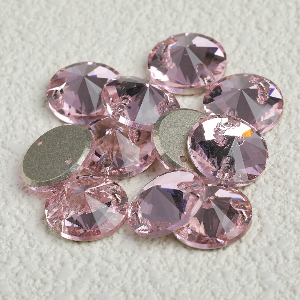 VC K9 Rivoli 10 pièces verre de qualité supérieure coudre sur strass cristal dos plat pierres à coudre pour bricolage vêtement robe de mariée appliques