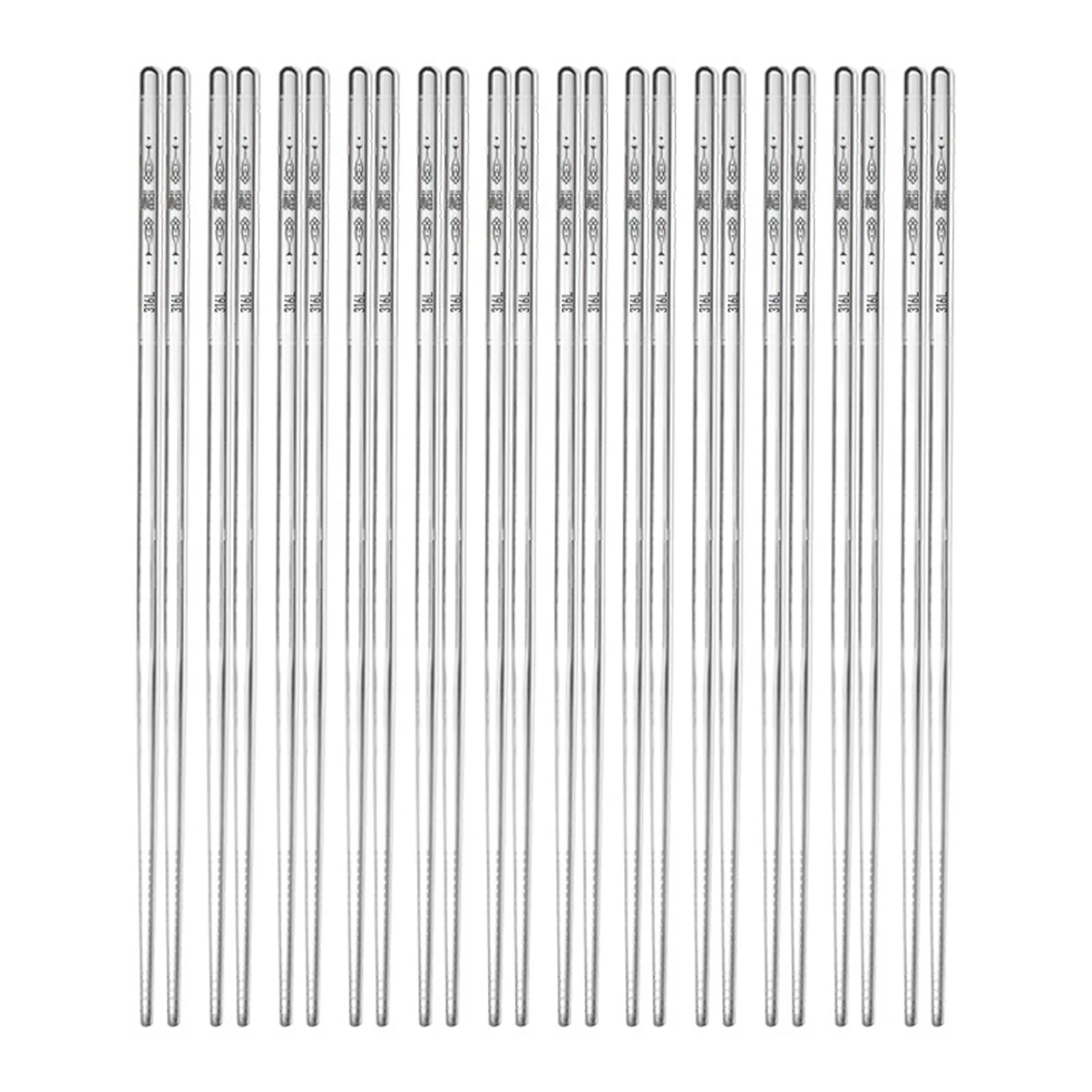 Reusable Stainless Steel 316 Chopsticks Set Dishwasher Safe Non-Slip Laser Engraved Multipack Japanese Korean Cooking Eating