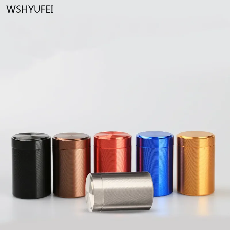 Mini Portable Titanium Alloy Tea Caddy with Lids Tieguanyin Sealed Storage Tank Travel Tea Boxes Tea Tin Containers Spice Jar