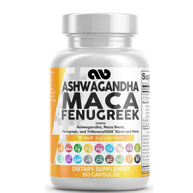 South African Drunken Eggplant 5000mg Macagan 2000mg Fenugreek 3000mg Supplement - Helps Relieve Stress and Thyroid Health