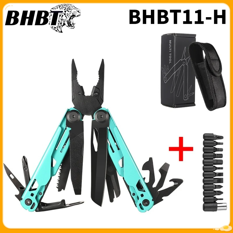 

Многофункциональный инструмент BHBT-11 19 в 1: складные плоскогубцы, нож, мультитул для кемпинга, EDC-инструмент, для домашнего ремонта и обслуживания, с набором бит
