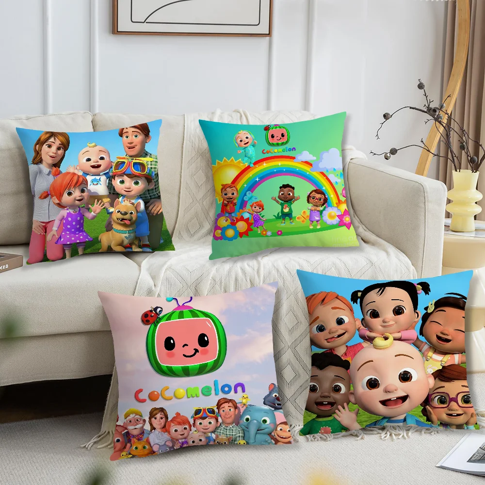 Cartoon Childrens Program Sofa Living Room Bedroom Headboard Backrest Cushion Square Cushion Nap Time C-CoComelons Cute Pillow C