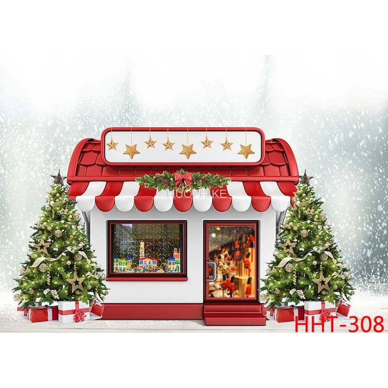 SHUOZHIKE  Christmas Day Photography Backdrops Snowman and Pine Trees Forest Garland Photo Studio Background FSS-116