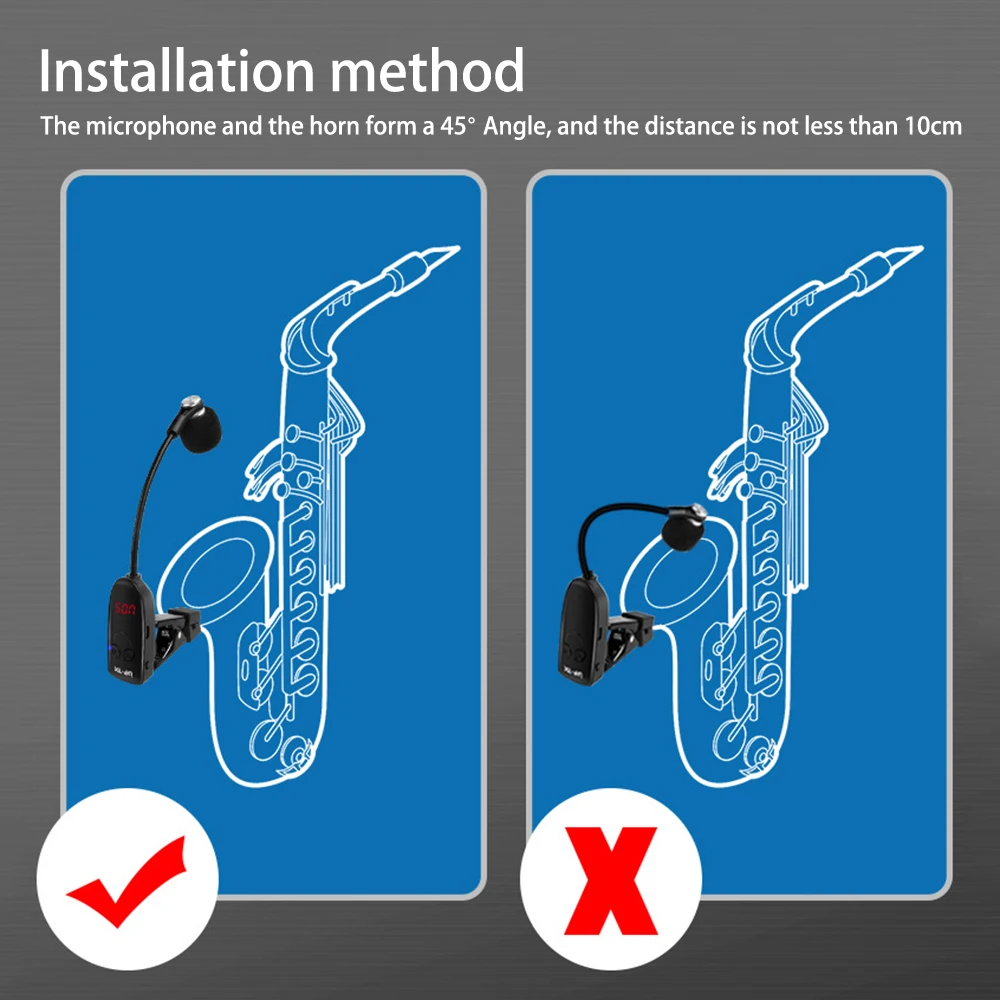 ساكسفون ميكروفون لاسلكي ميكروفون الساكسفون الارسال والاستقبال UHF المهنية ميكروفون الموسيقى مايك ميكروفون عدة ميكروفون #6