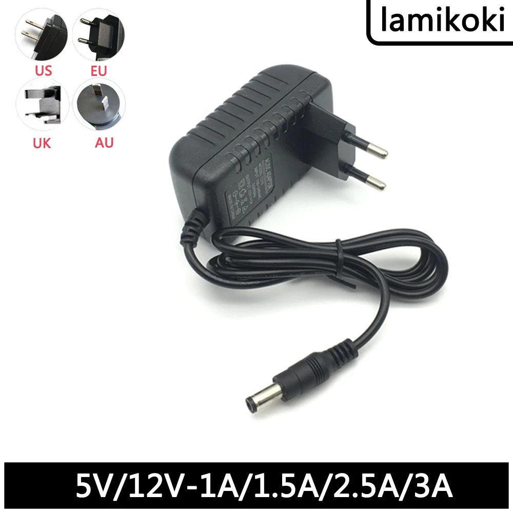 

European Regulation DC 5V 12V 1A 1.5A 2.5A 3A Power Adapter Charger Line UK European Standard Fire Bull DC Output