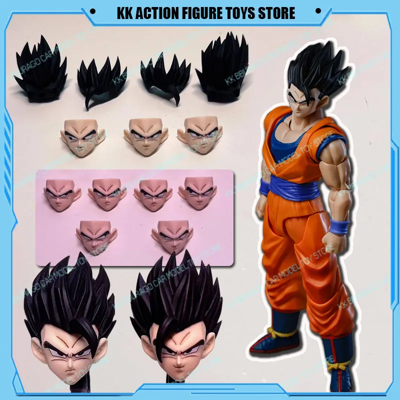 Figura de Resina de Dragon Ball, Gohan Místico, Son Gohan, Escala 1/12, Figura Articulada, Set de Accesorios para Esculpir la Cabeza, Base de Pelo Negro, Muñeco Gohan Personalizable