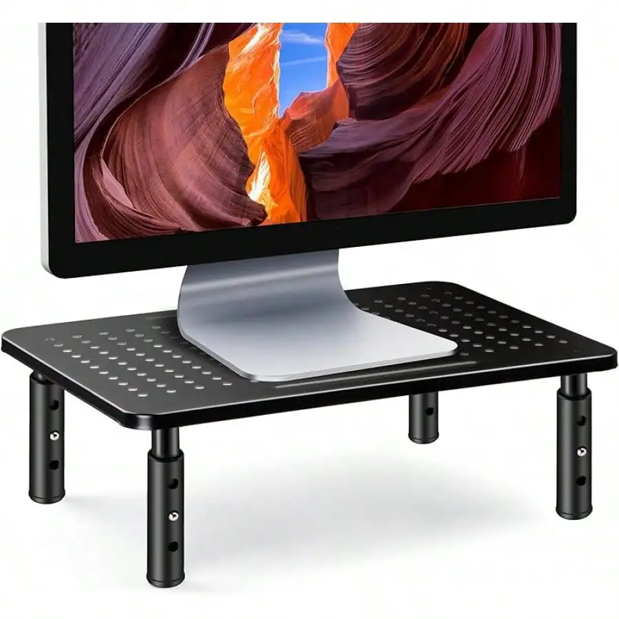 Monitor Stand Risers For 2 Monitors, 3 Height Adjustable Monitor Stand With Pen Holder, Dual Monitor Riser Laptop Riser For Office, Home, School Supplies,