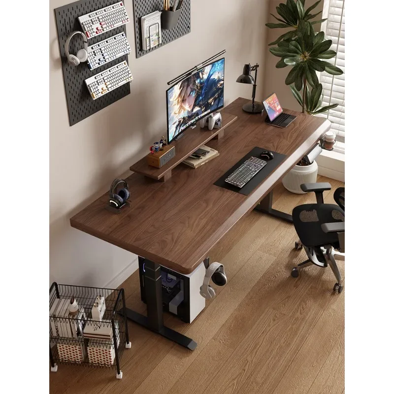 #North American Black Walnut Lifting Table Computer Desk Desk Lifting Table Mobile Station Workbench