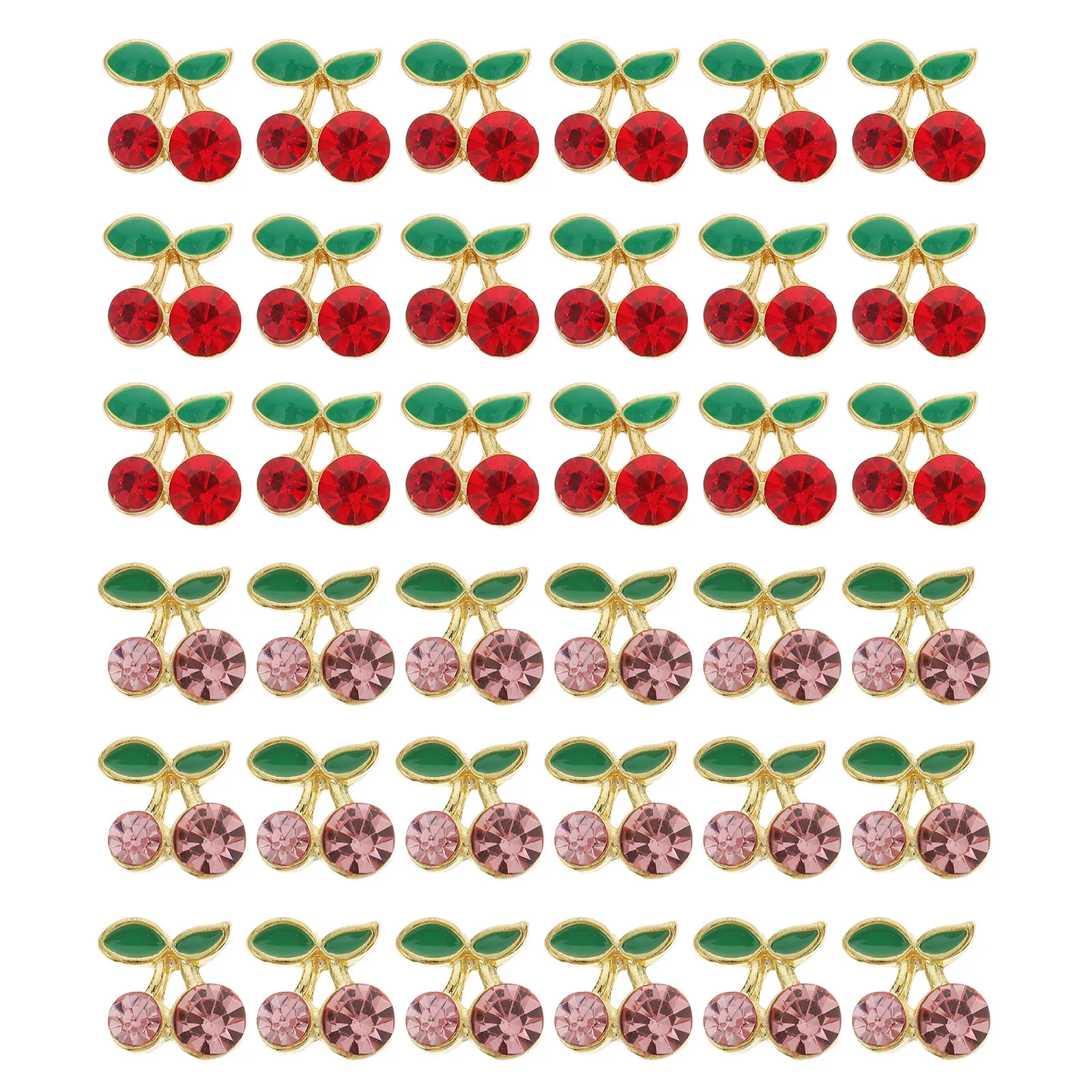 36 قطعة سحر الكرز ثلاثية الأبعاد ترصيع شرائح الفاكهة النساء مجوهرات أظافر ديكور لحفل زفاف حفلة موسيقية سبيكة مسمار الفن اكسسوارات