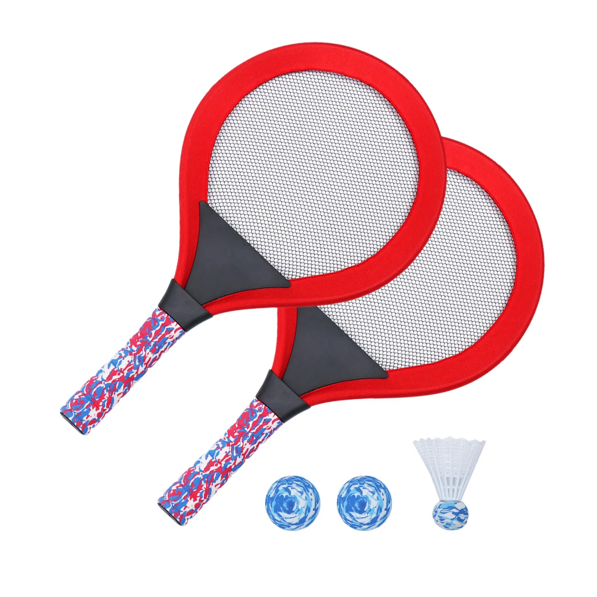 1 Set Kids Tennis Racket Beach Racquet Set with Balls Indoors and Outdoors Sports Children Kids (Red)