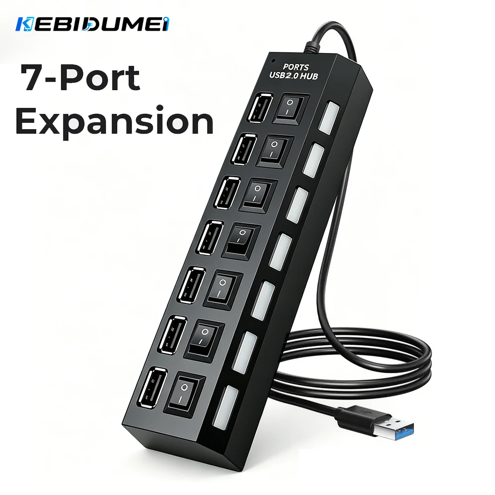 usb-концентратор-kebidumei-на-7-портов-с-индивидуальными-переключателями-включения-выключения-высокоскоростной-usb-разветвитель-otg-адаптер-для-мыши-ноутбука-macbook-pro