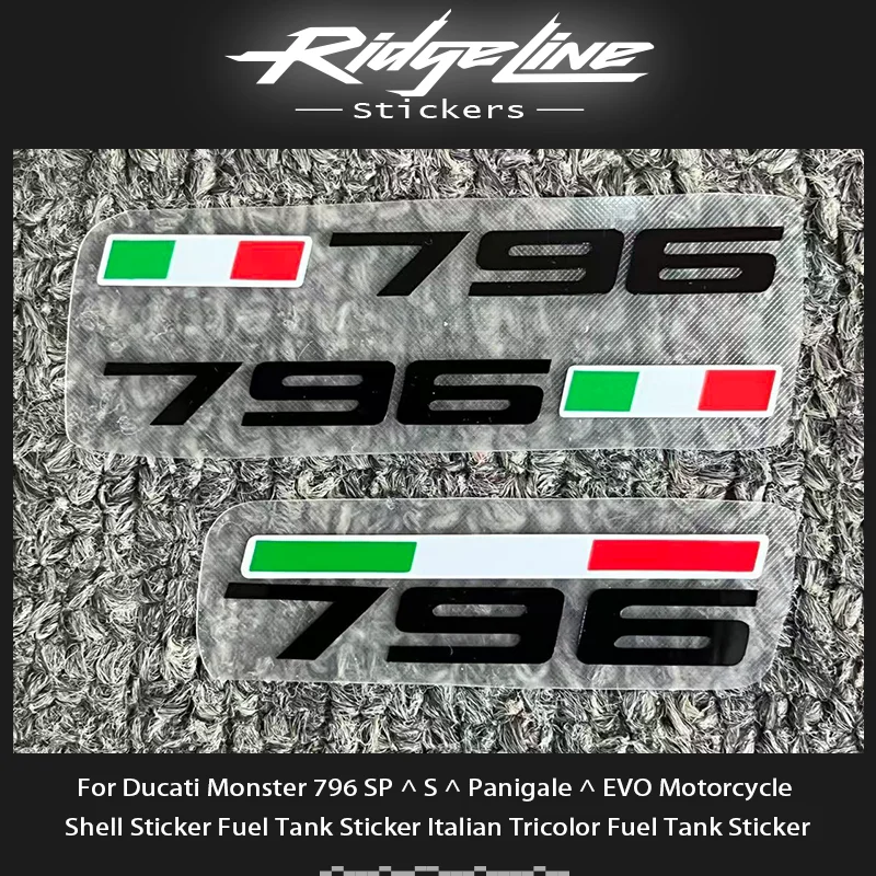 For Ducati Monster 796 SP ^ S ^ Panigale ^ EVO Motorcycle  Shell Sticker Fuel Tank Sticker Italian Tricolor Fuel Tank Sticker