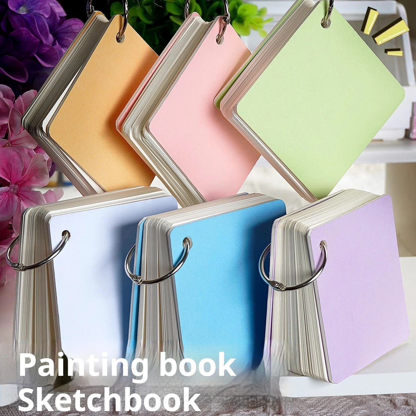 8/10 cm Drawing Notebook Sketchbook Handbook 230gsm loose-leaf Sketch Paper 55sheet Mini Book for Watercolor Acrylic Marker Pen
