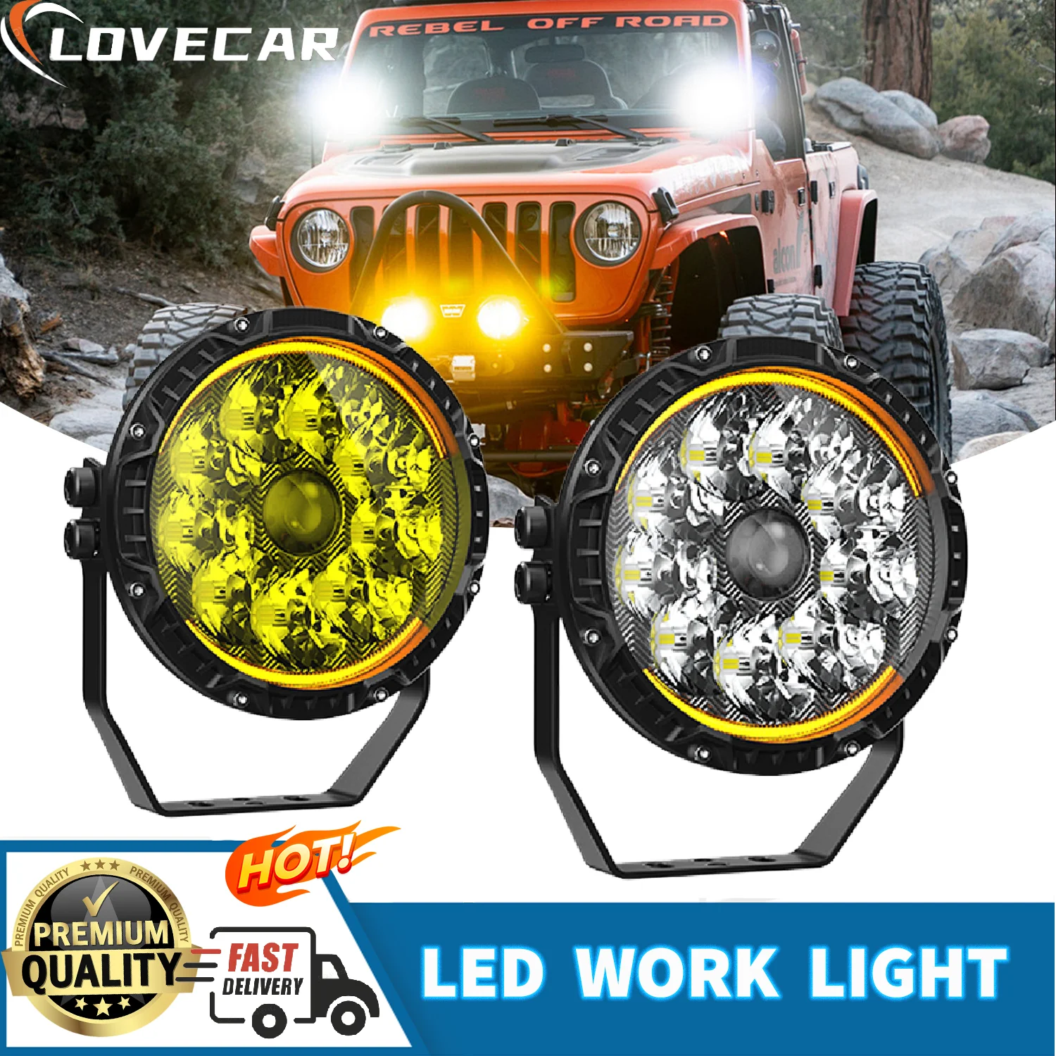 

5" LED Work Light Power Spotlight Fog DrivingLight 4x4 Off Road Lights Work Driving Boat ATV UTV Jeep Motorcycle SUV Truck Lamp