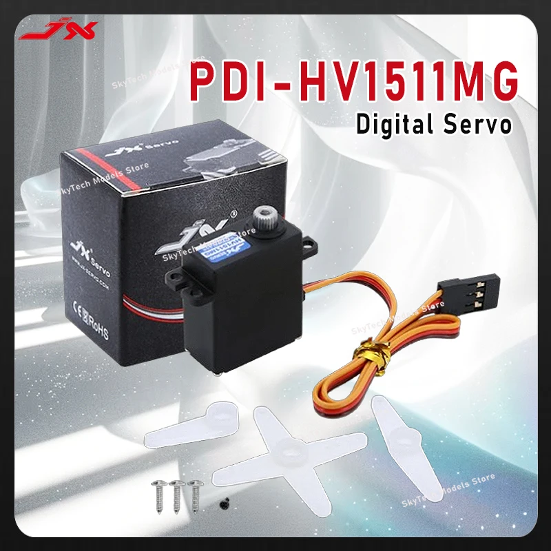 

JX Servo PDI-HV1511MG Цифровой мини-сервопривод - крутящий момент 11 кг, металлическая шестерня, бессердечный двигатель, радиоуправляемая модель, робототехника, гусеничный аксессуар