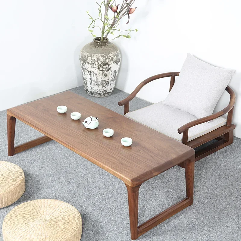 tatami coffee table solid wood kang several household tea table zen new Chinese light luxury