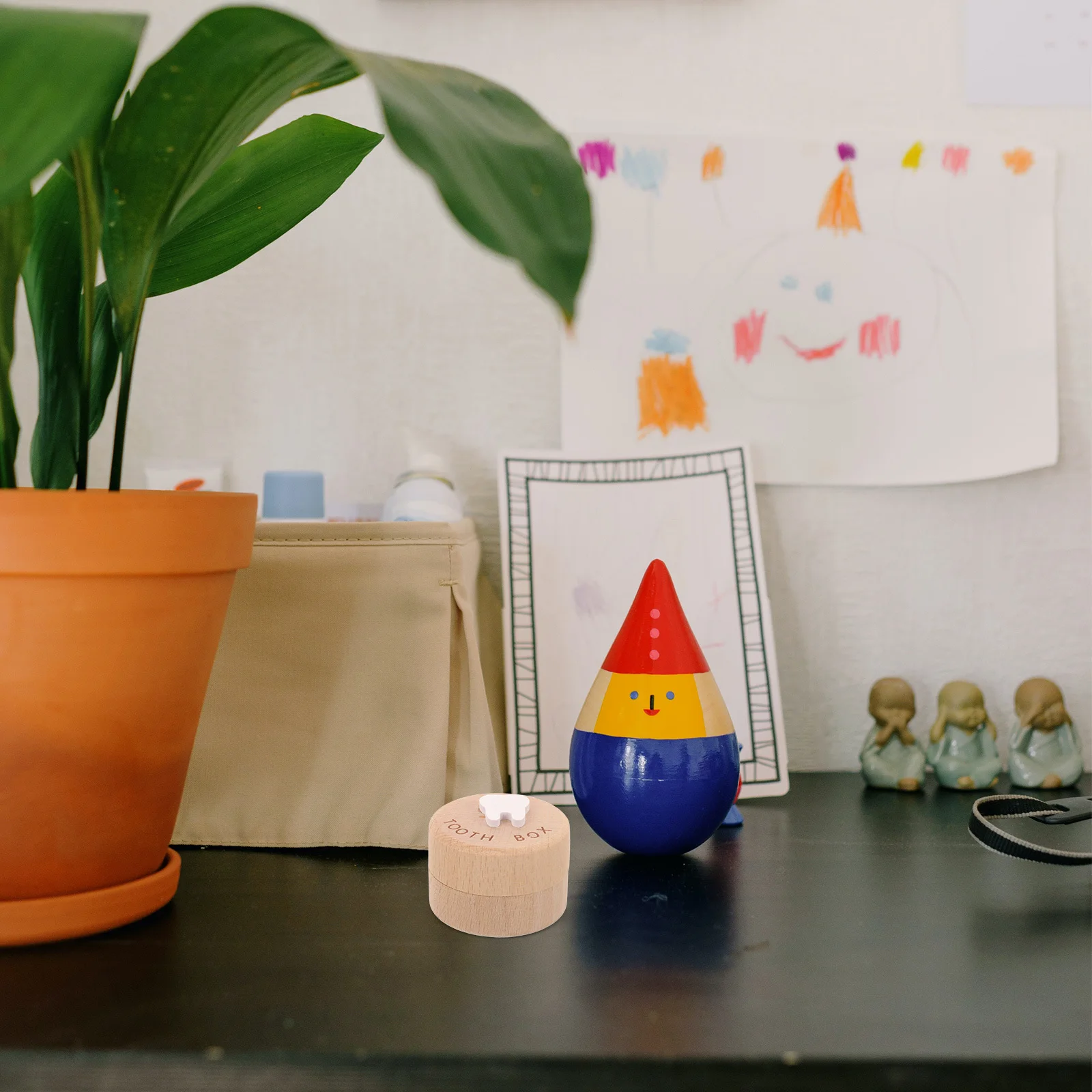 

Wooden Baby Teeth Storage Box Kids Tooth Keeper First Tooth Organizer Keepsake Gift Infant Toddler Small Trinket Container