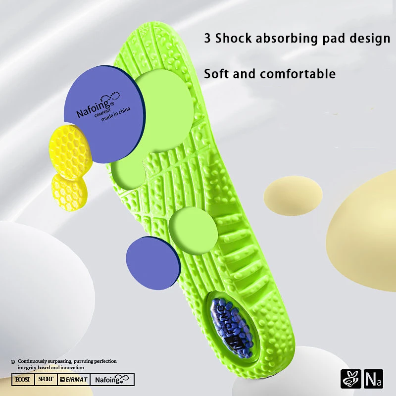PU air cushion sports insoles Soft Comfort Shoes Pads Running Shock Absorption Shoe Sole Men Women arch support insole 1Pair image 2