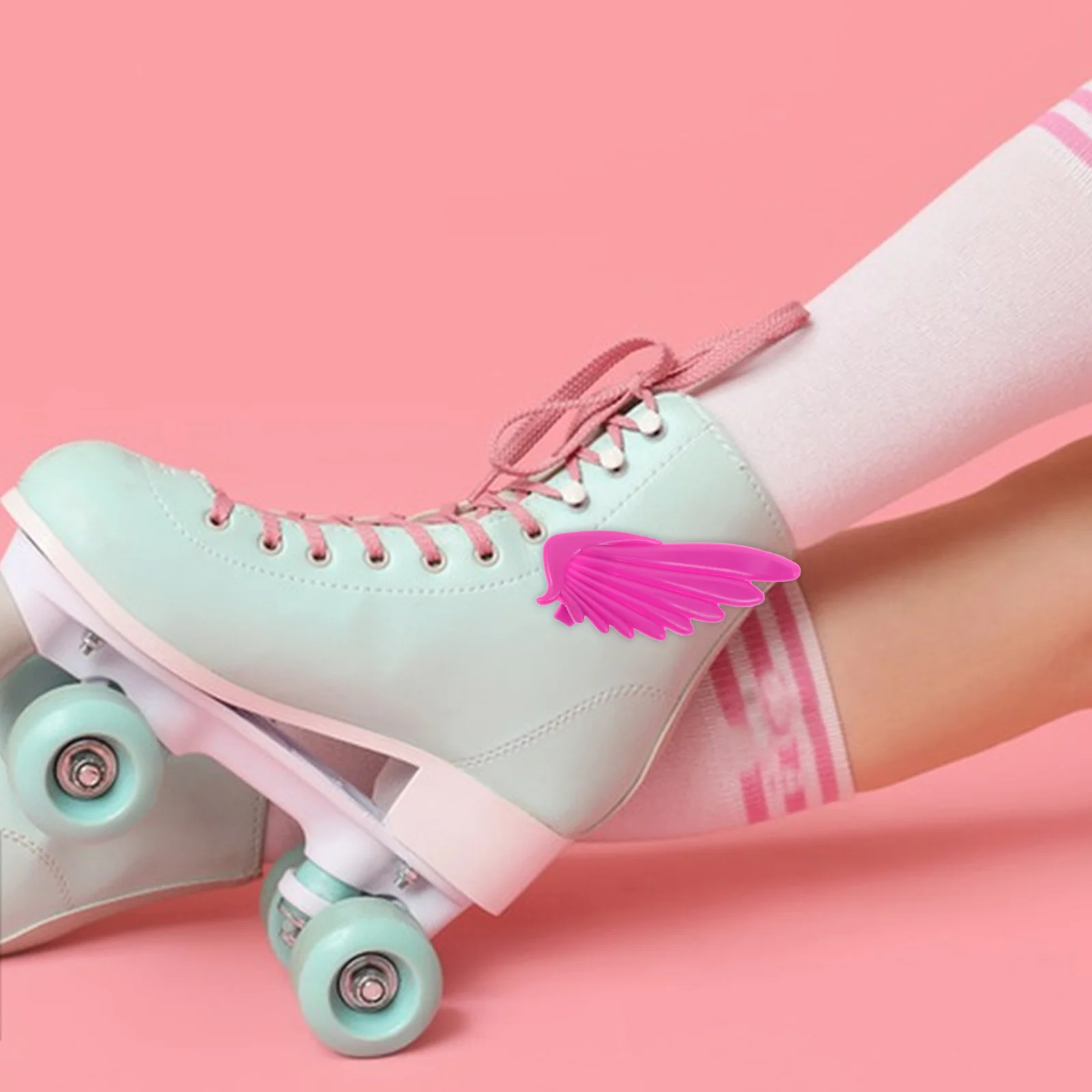 

6 Pcs Colored Roller Skates Wings Plastic Decorative Shoe Charm for Accessories Women