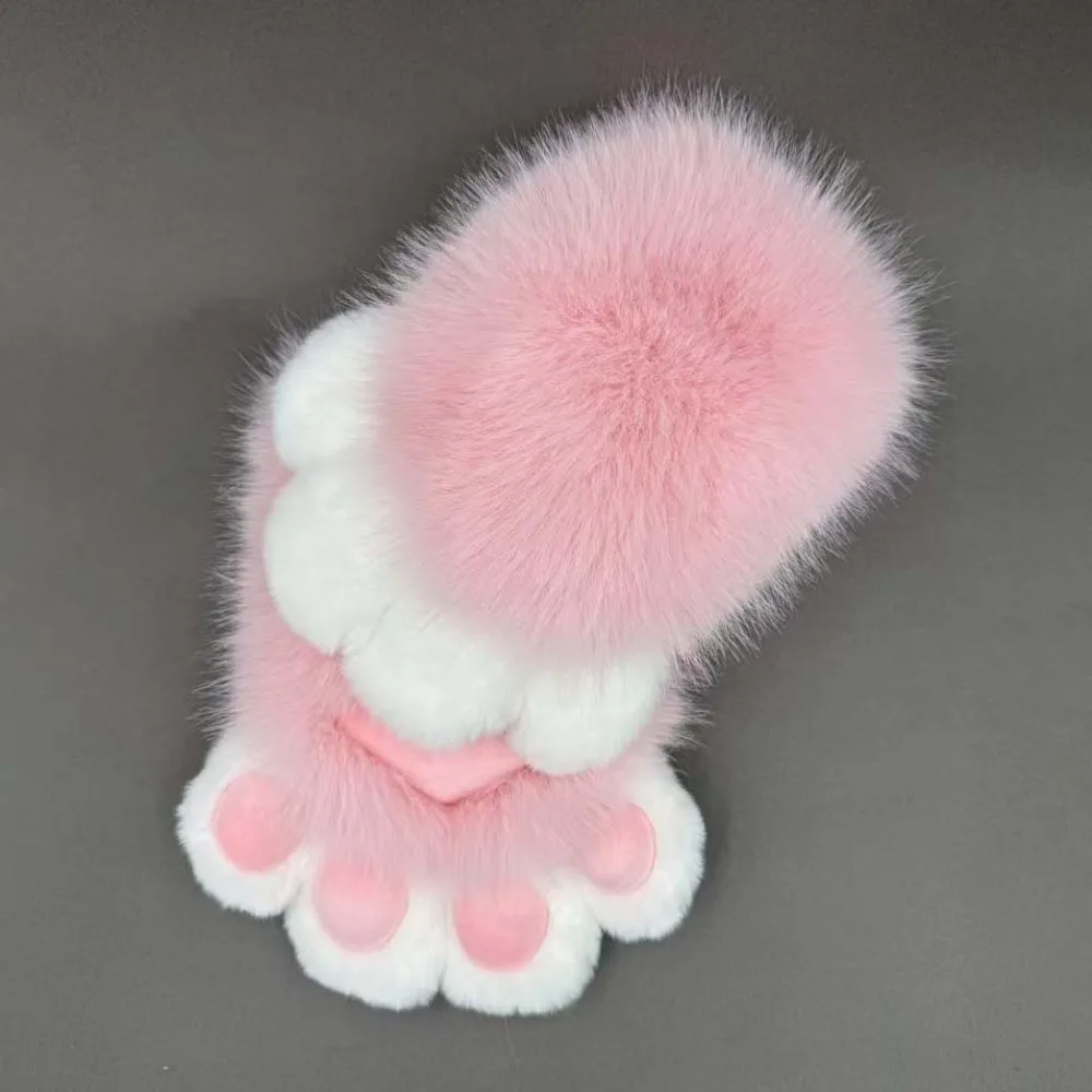 

Fashion Cartoon Cosplay Costume Gloves Squeaky Kig Furry Cat Claw Mittens Warm Thicken Cat Paw Gloves Gifts