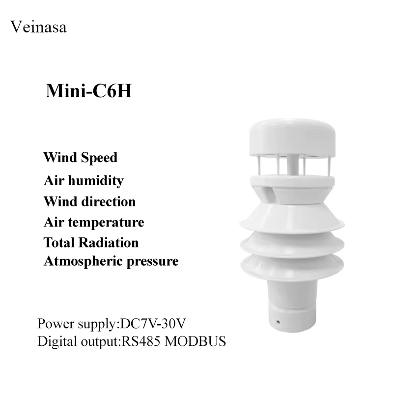 2026 Mini-C6H-RS485 Professional Ambient Smart Ultrasonic Weather Station Sensor Automatic Wind Speed Direction Industrial Grade