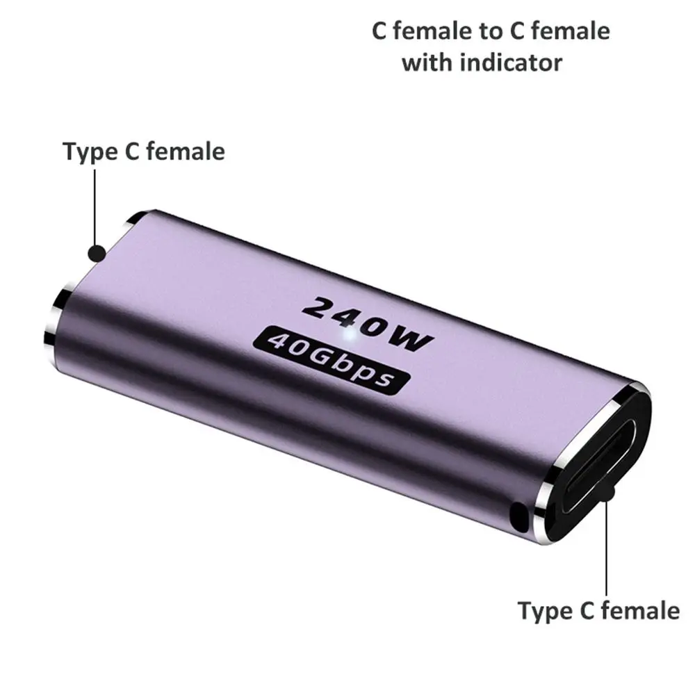 Laptop Data Transfer Male to Female 40Gbps 240W Fast Charging USB C Converter Type C Adapter