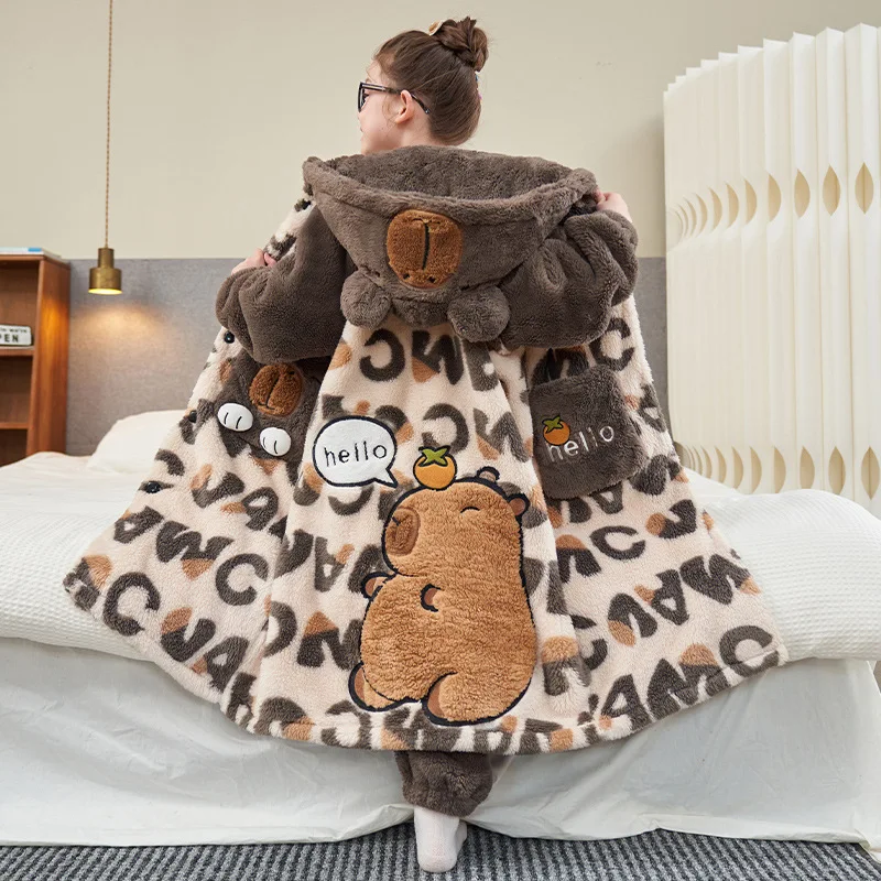 Crayon dos desenhos animados shin-chan pai-filho pijamas coral velo pijamas kawaii anime bordado engrossar roupas de casa pijamas de família