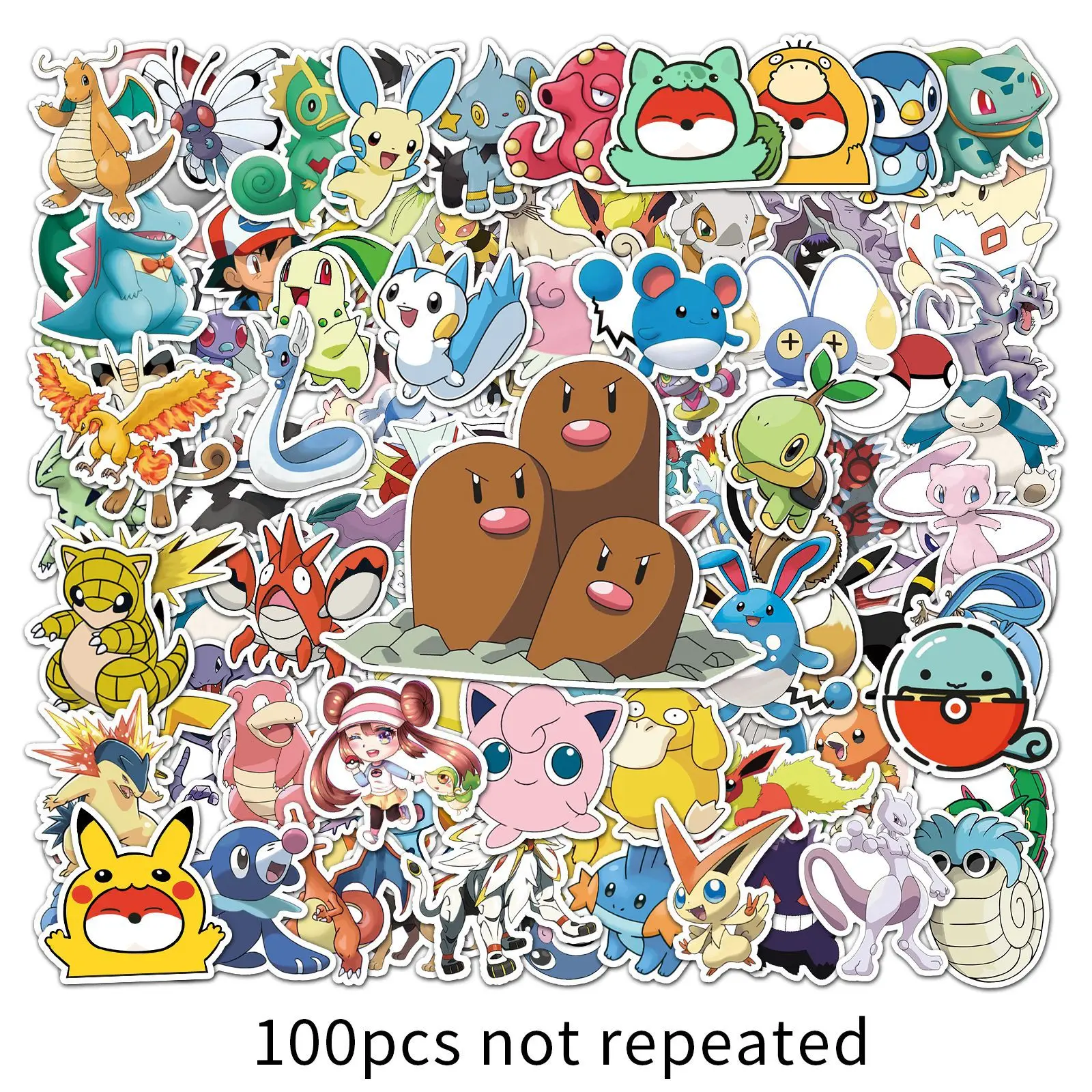 10/30/50/100PCS Kawaii Pokemon Anime adesivi Cute Eevee Bulbasaur adesivi Laptop valigia Skateboard Cartoon Kid Gift Toys