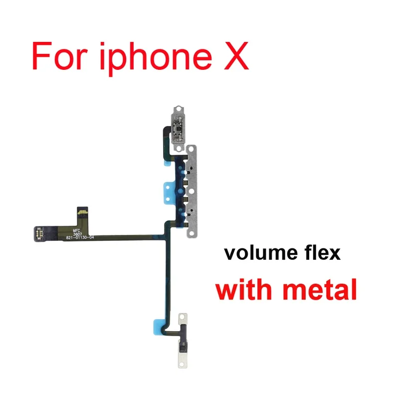 5 pcs/lot new power flex with metal holder repair parts for iPhone X XR Xs XS Max mute switch power volume button Flex