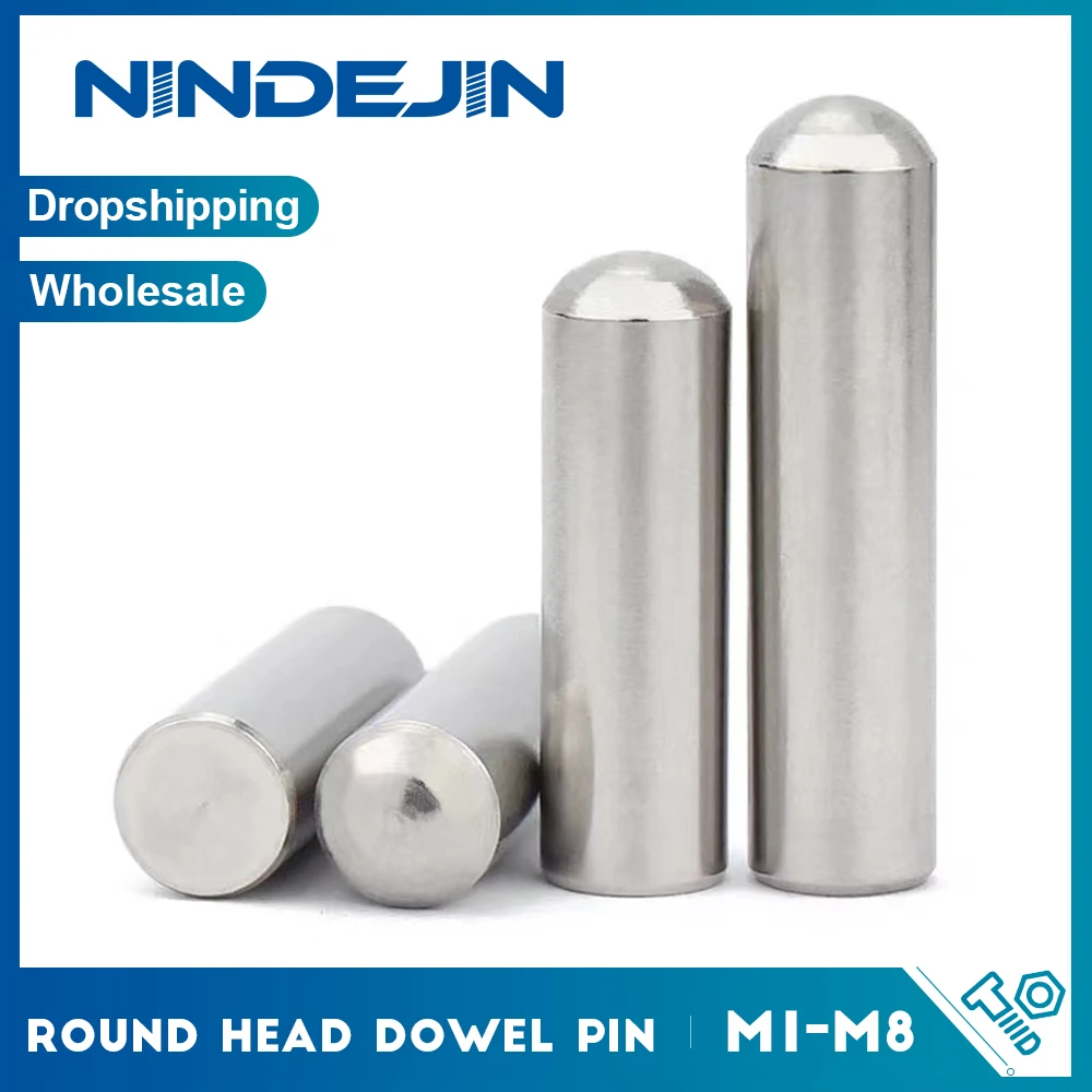5-50pcs/pack Round Head Dowel Pins M1 M1.2 M1.5 M1.6 M2  M2.5 M3 M4 M5 M6 M8 Parallel Pin Roller Metal Cylindrical Located Pin