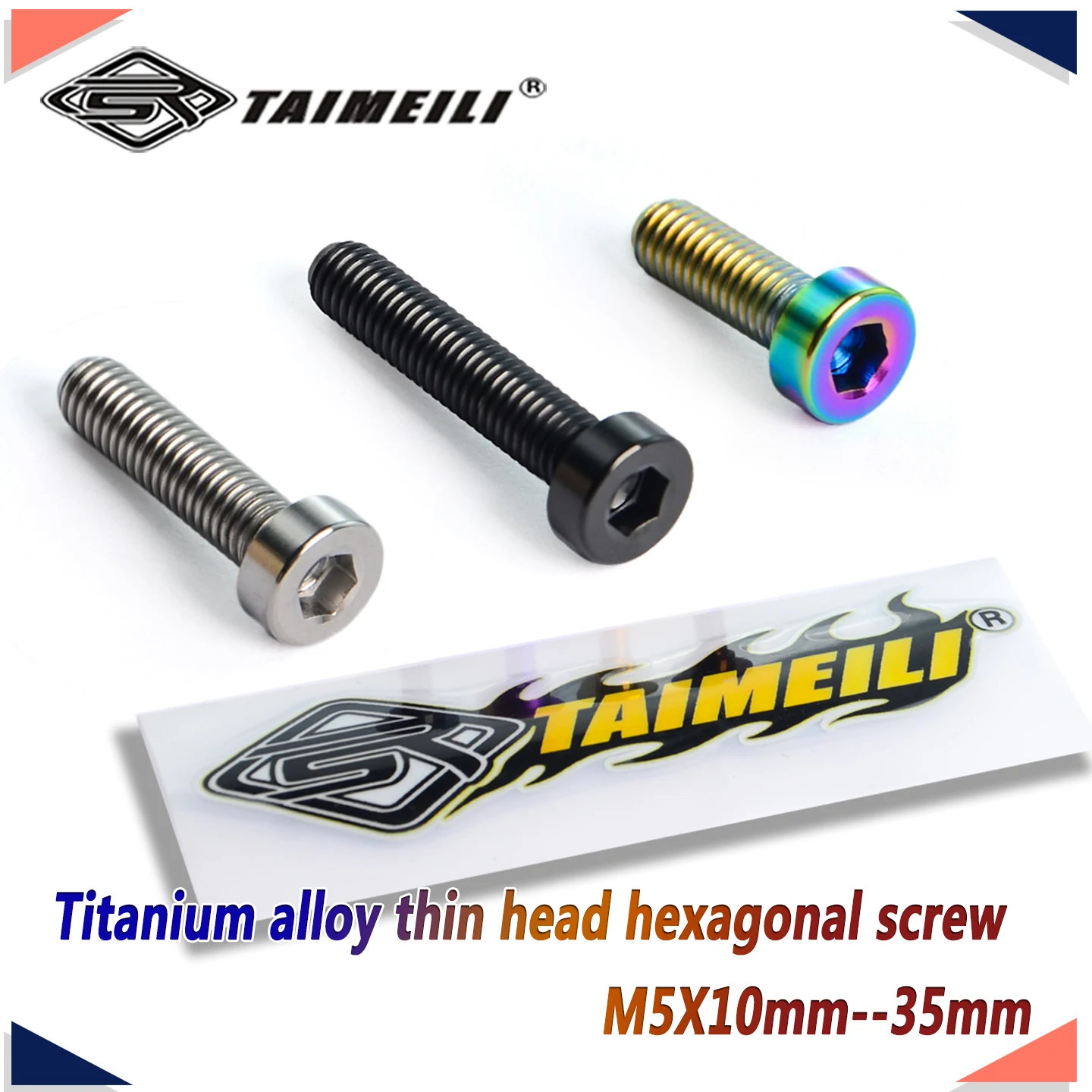 TAIMEILI Titanlegierung, flacher Kopf, Innensechskant, M5x10/15/20/25/30/35 mm, Ersatz-Befestigungselemente für Motorräder und Fahrräder, 1/2/4/6/8/10 Stück. – Detail 5
