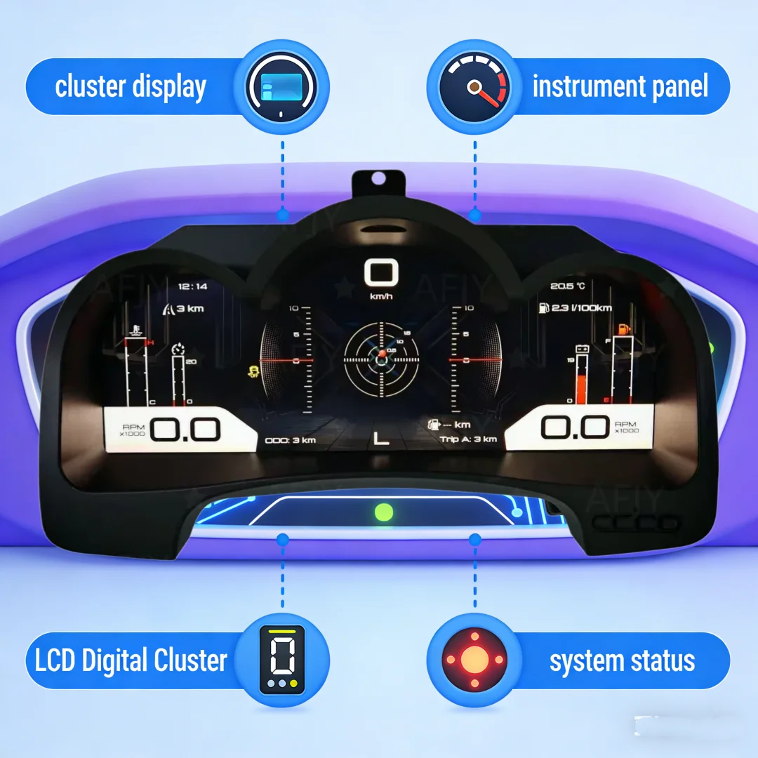 

Для Toyota Hilux 2005-2015: 12,3-дюймовая цифровая приборная панель LCD, виртуальный кокпит, автоматический спидометр, AI-экран