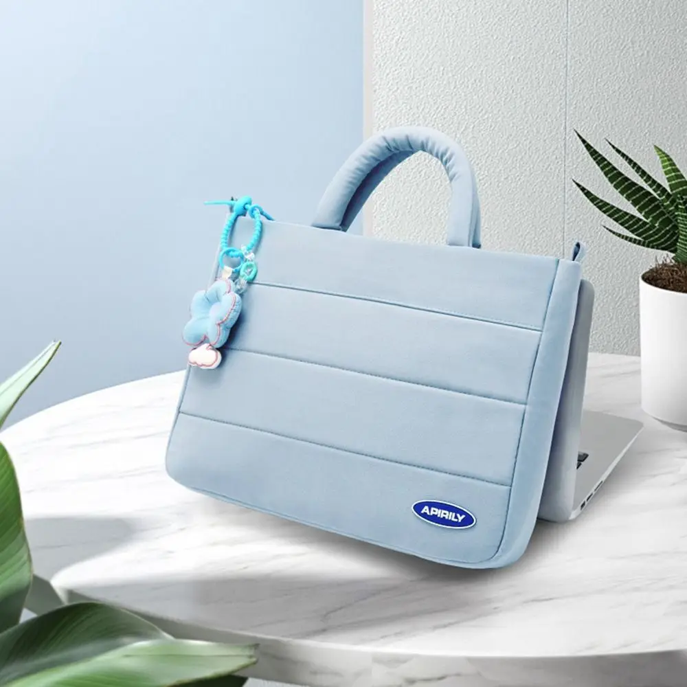 

High-capacity Shockproof Computer Handbag Breathable Portable Laptop Sleeve with Pendant Elegant Tablet Protective Bag School