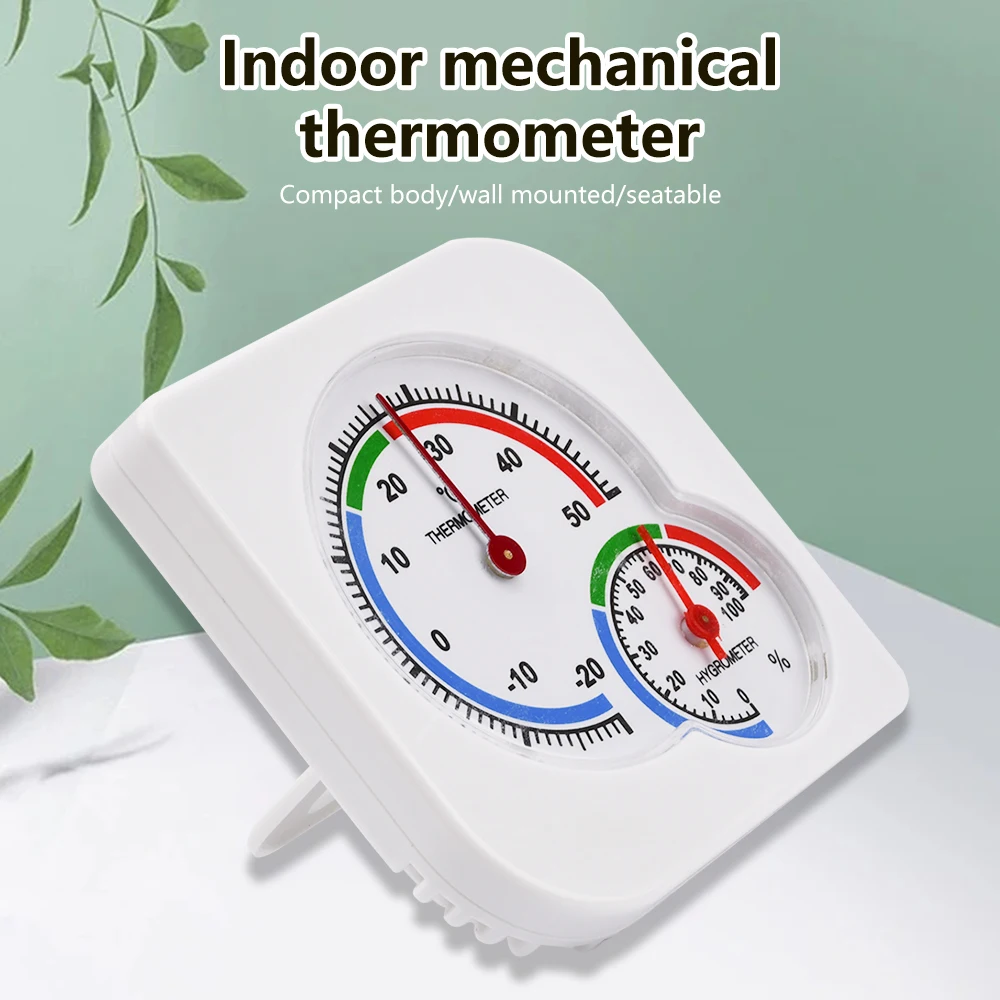 2 w 1 MIni wilgoć, higrometr termometr z miernikiem wilgotności miernik temperatury mechaniczna klasyczna domowa ogrodowa piwnica