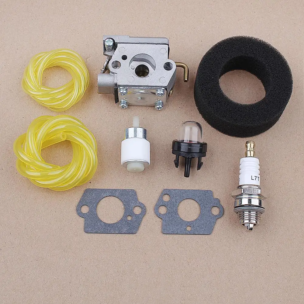 Carburetor Air Fuel Filter Turn Up Kit For Bolen BL150 BL250 BL410 BL100 Trimmer MTD # 753-05133 Replace Walbro WT-827