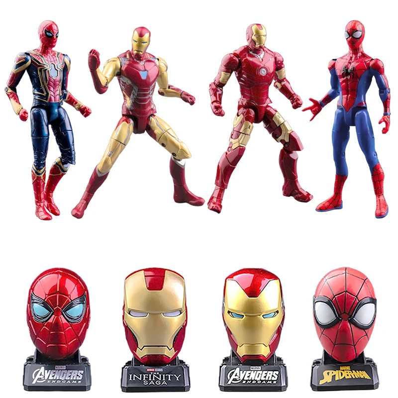 Figura de Acción Original de Marvel, Iron Man, Spider-Man MK85, Capitán América, con Articulaciones Móviles, Transformable, Modelo de PVC, Juguete Coleccionable, Regalo