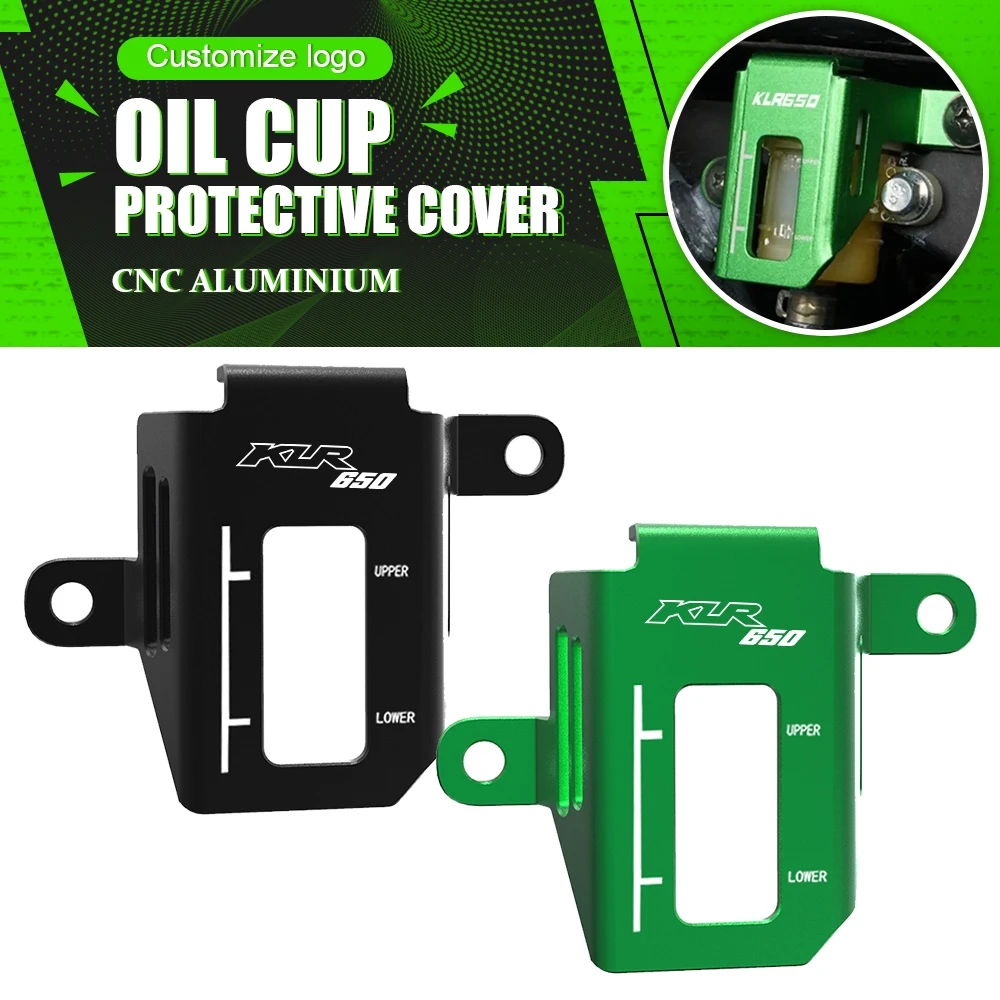 For Kawasaki KLR 650 E KLR650 2008-2018 2017 2016 2015 Motorcycle Rear Brake Fluid Reservoir Cover Guard Oil Cup Protector Cover